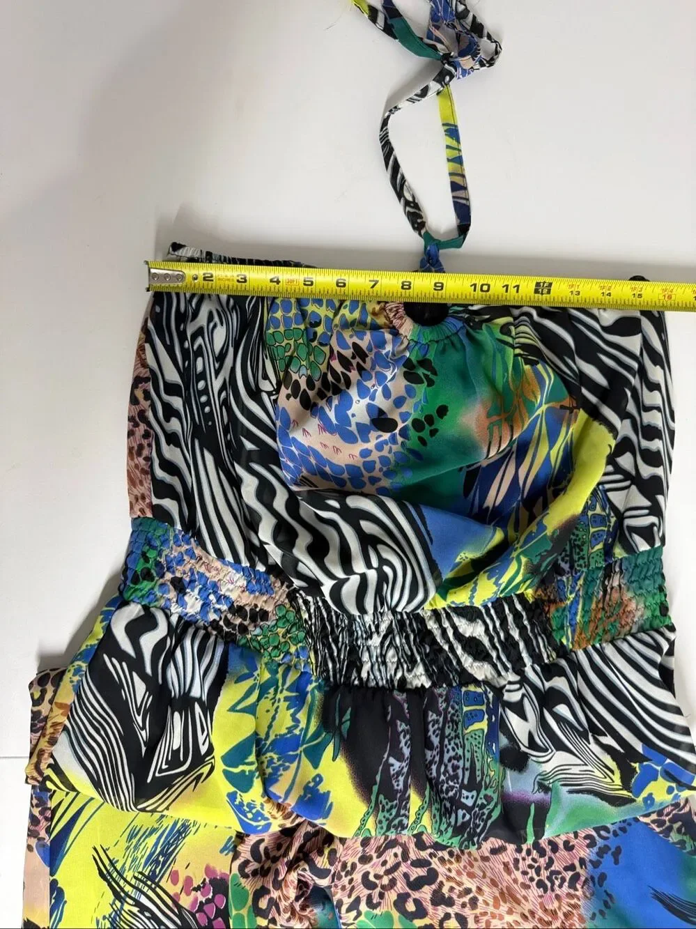 Authentic Brand Multicolor Halter Jumpsuit Wide Leg Animal Print Size 2X Lined